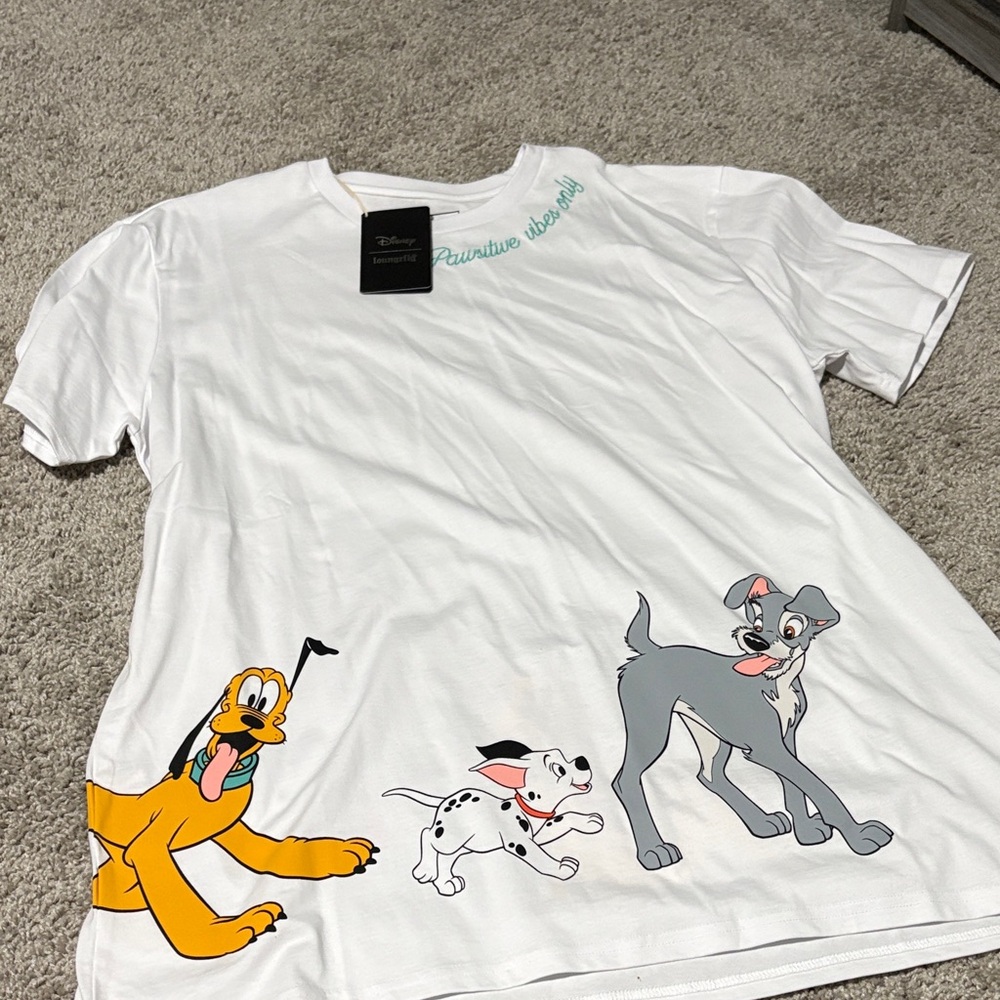 Disney White T-Shirt with Pluto and Pals Graphic